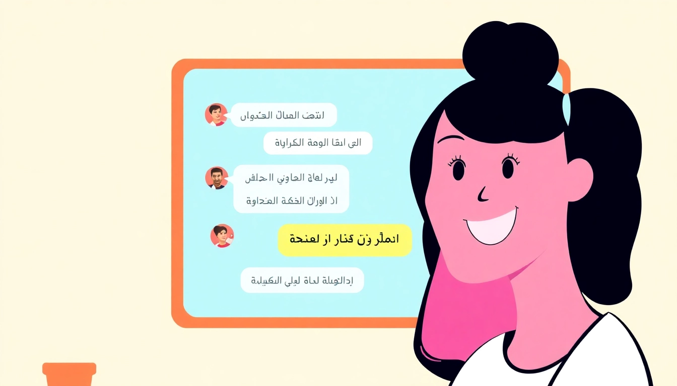 Engaging chat interface representing شات السعودية, showcasing Arabic communication in a modern design.