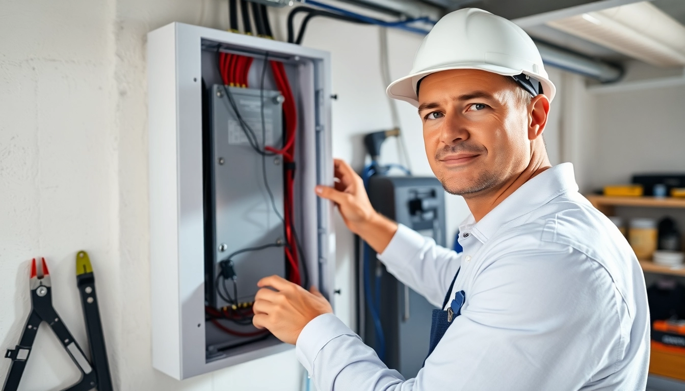 Electrician performing an Electrical Panel Upgrade for enhanced home safety and efficiency.
