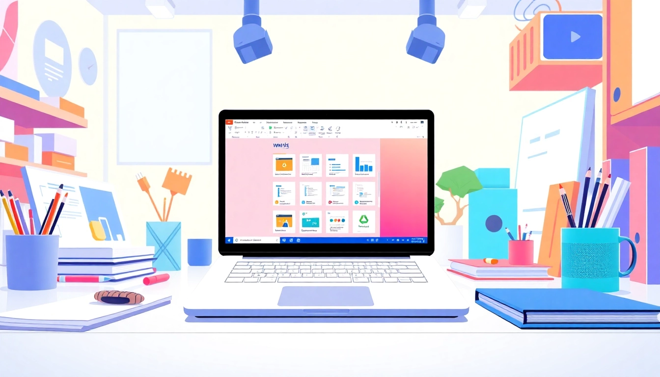 Showcasing the WPS Office下载 interface on a laptop in a modern workspace for enhanced productivity.