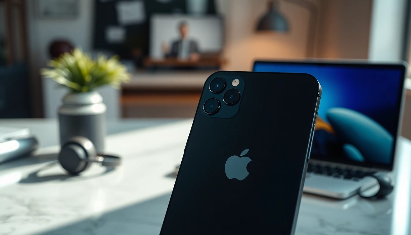 Shop to buy iPhone 16 Pro with a sleek black titanium design on display.