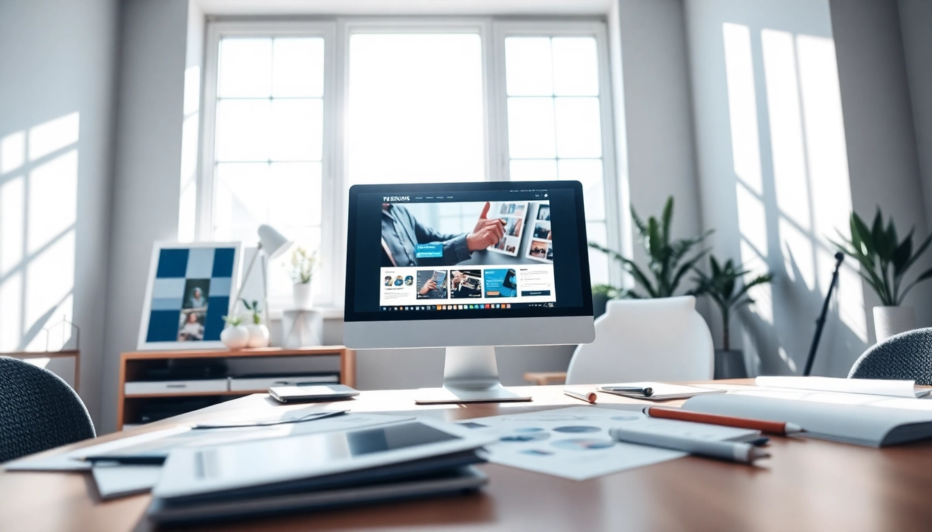 Create stunning website design concepts in a modern workspace with vibrant colors and professional setup.