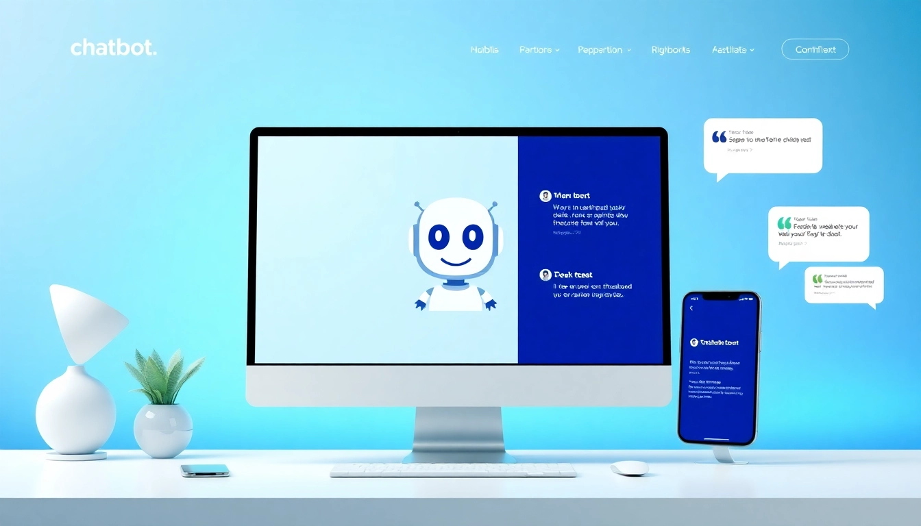 Engaging chatbot for website providing customer assistance on a sleek homepage.