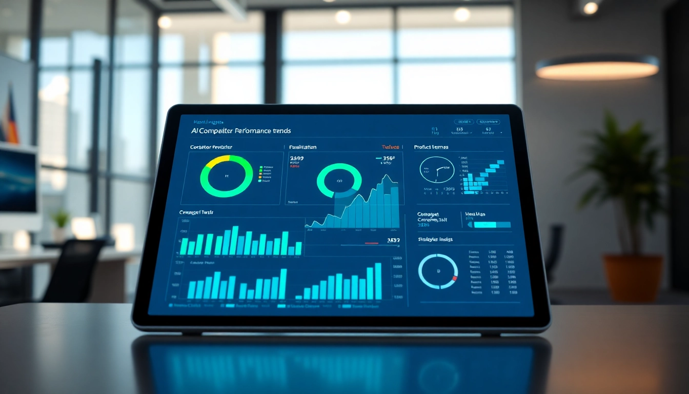 Visualize key insights with AI for competitive intelligence on a modern analytics dashboard.
