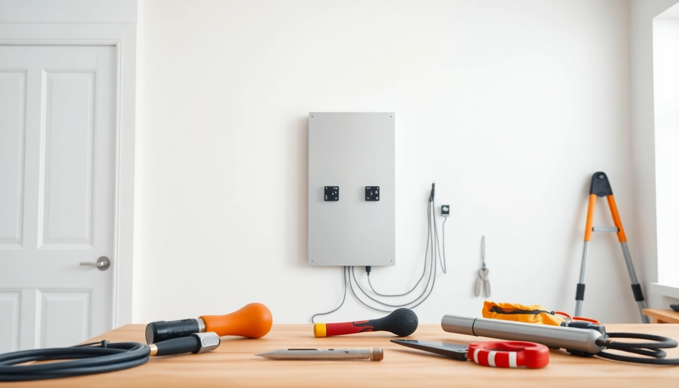 Install a high-quality Electrical Panel in a modern home setup with tools and safety equipment.