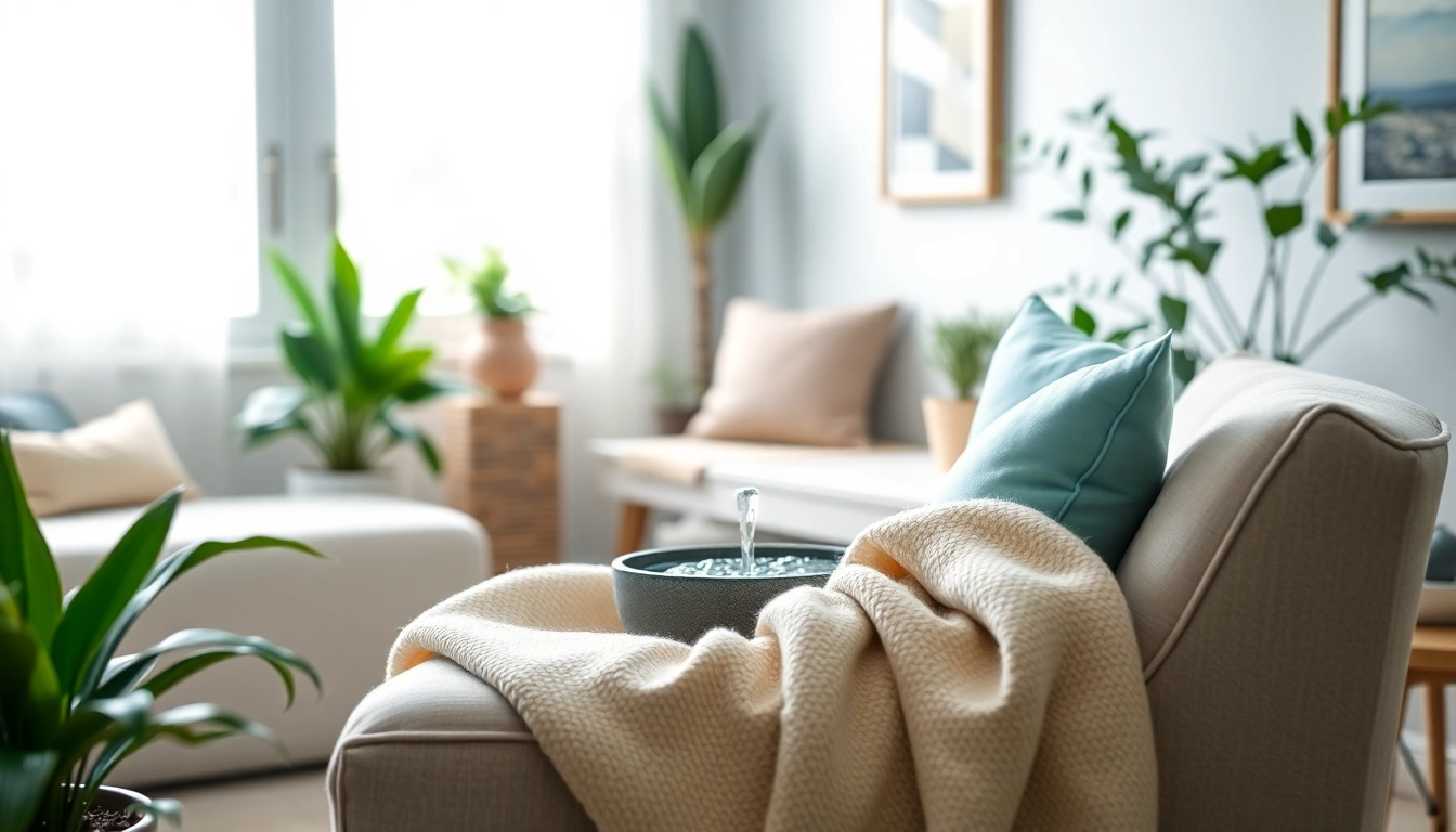Engaging environment for healing trauma featuring soothing colors, natural light, and comforting elements.