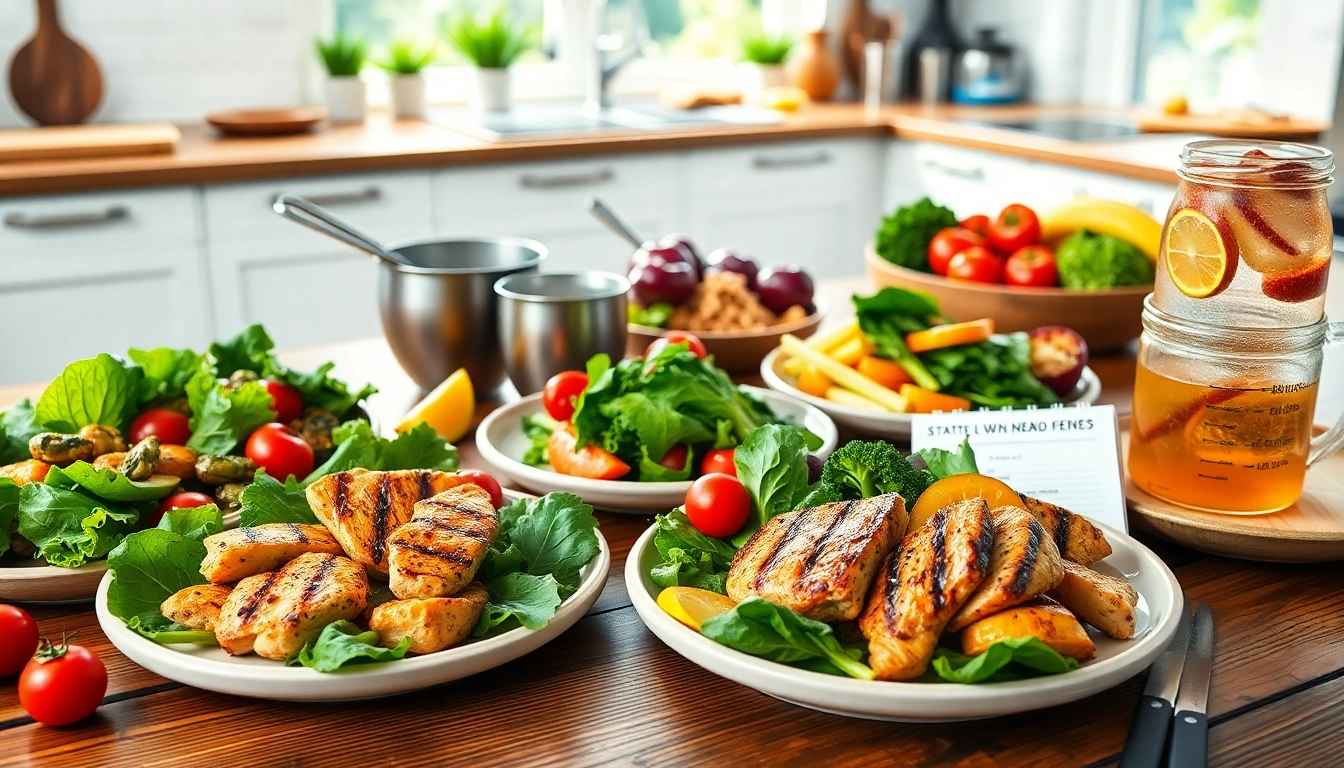 Showcasing best diet meal plans with vibrant, healthy food options on a wooden table.