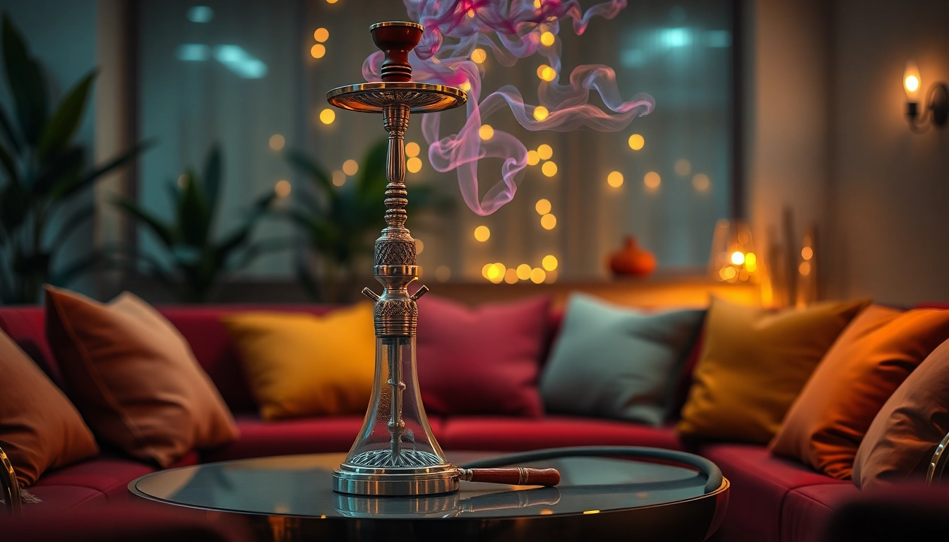 Enjoying a high quality hookah experience with elegant design and inviting atmosphere.