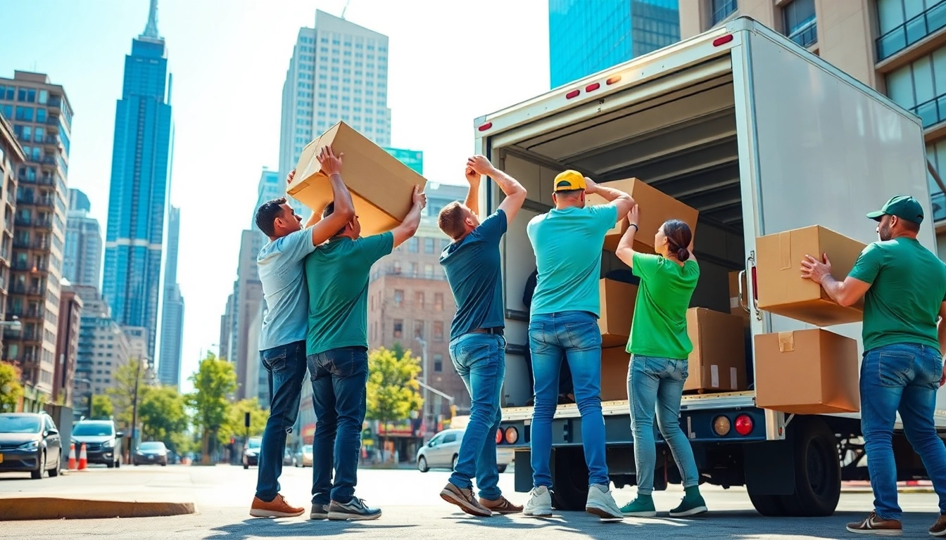 Efficient moving team representing Cheap movers nyc during a bustling city relocation.