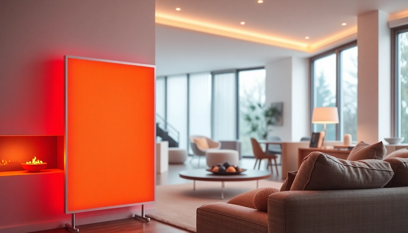 Infrarotheizung kaufen – Modernes Infrarot-Heizpanel in einem schönen Wohnraum.